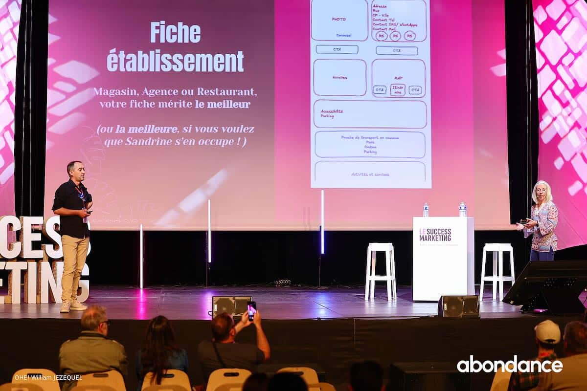 Régis Stéphant et Sandrine Bertrand sur la scène du Success Marketing à Nantes